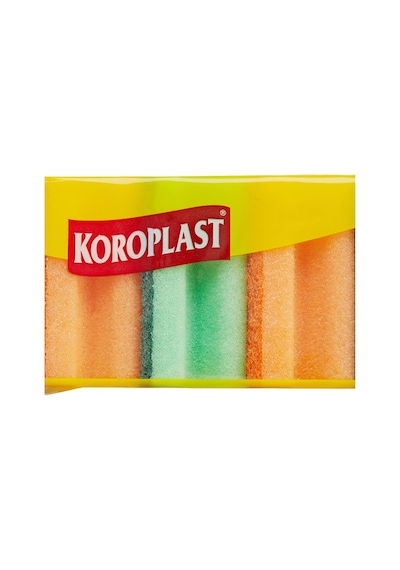 Koroplast Çift Taraflı Oluklu Bulaşık Süngeri 5'li, Çizik & İz Bırakmaz, Yağ Ve Leke Çıkarıcı Mutfak Temizl
