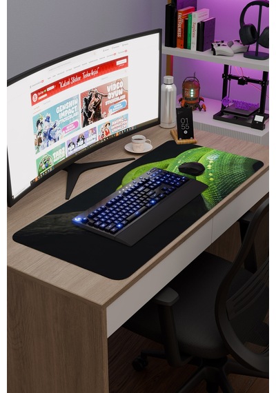 Yılan Kaymaz Dikişli Kauçuk Oyuncu Mousepad V2 - 90x40 Xxl Gaming Mouse Pad Fare Altlığı