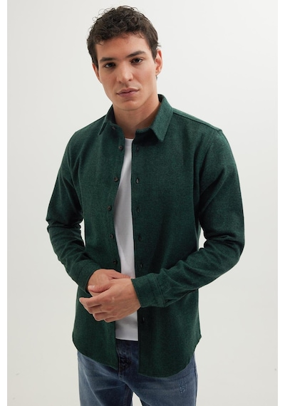 Tudors Erkek Slim Fit Dar Kesim Uzun Kollu Düz Kışlık Oduncu Yeşil Gömlek-41537 Yeşil Tudors Erkek Slim Fit Dar Kesim Uzun Kollu Düz Kışlık Oduncu Yeşil Gömlek-41537 Yeşil