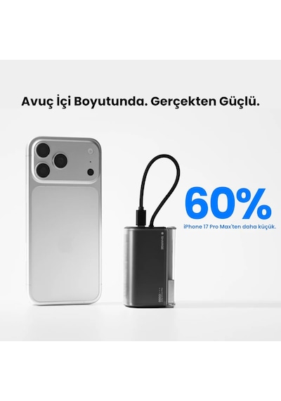 Sharge Flow 3 10000 Mah 45w Kompakt Tasarımlı Powerbank Taşınabilir Hızlı Şarj Cihazı Siyah