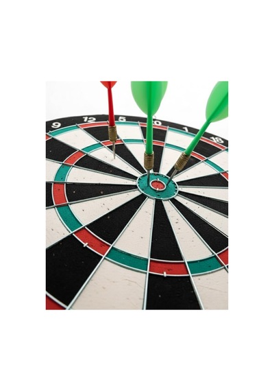 Kaliteli Ahşap 15 İnç Dart Tahtası Kolay Montajlı 4 Ok Renkli