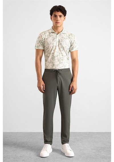 Süvari Koyu Haki Slim Düz Jogger Pantolon Pn2020500758-yh5
