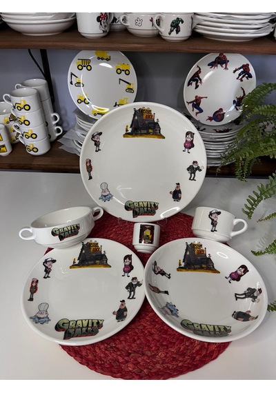 6 Parça Esrarengiz Kasaba Model Çocuk Bebek Yemek Takımı Beslenme Seti Renkli