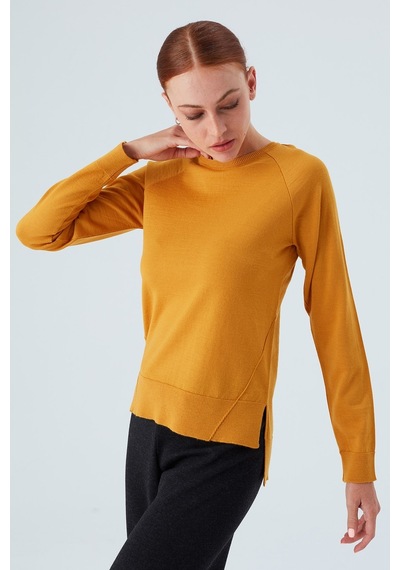 Peraluna Vanessa Pullover Merino Yünlü Yanları Yırtmaçlı Ince Kadın Triko Kazak Sarı-sarı Sarı Peraluna Vanessa Pullover Merino Yünlü Yanları Yırtmaçlı Ince Kadın Triko Kazak Sarı-sarı Sarı