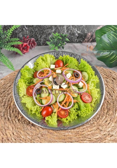 18 Cm 6 Adet 430 Kalite Paslanmaz Çelik Servis Tabağı - Salata Meze Köfte Sunum Tabağı - Kararmaz Fırın Uyumlu Gaziantep İmalat 6