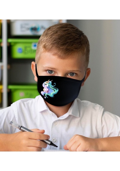Yıkanabilir Siyah Çocuk Maske-7