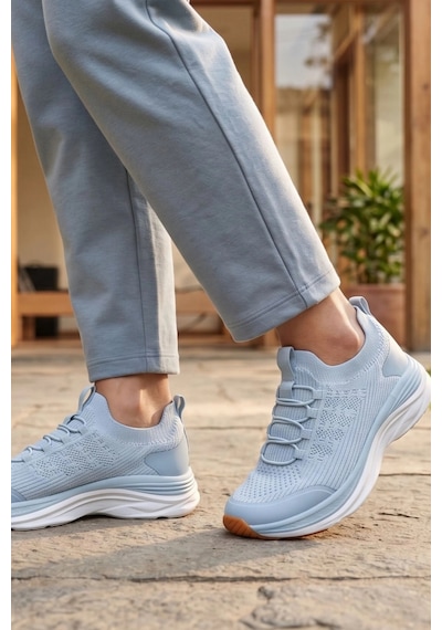 In Step Air-mesh Esnek Örgü Günlük Kadın Spor Ayakkabı - Gri
