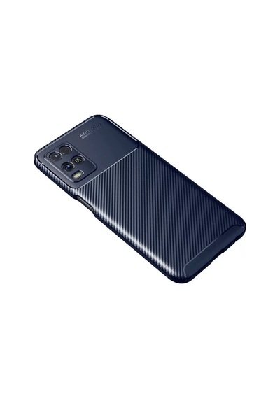 Oppo A54 4g Kılıf Auto Focus Karbon Kapak - Lacivert -