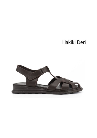 Gönderi(R) Gönderi R Kadın Kahve Antik Cırt Bantlı Burnu Kapalı Hakiki Deri Sandalet Dyza75645055 Kahverengi