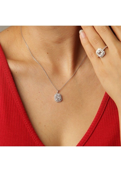 Beyaz Altın Baget Taşlı 3'lü Set Takımı 87195493