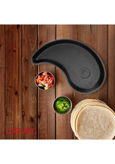 Lava Fajita Tabağı Damla Form Siyah Mat 10 X 20 Cm Siyah