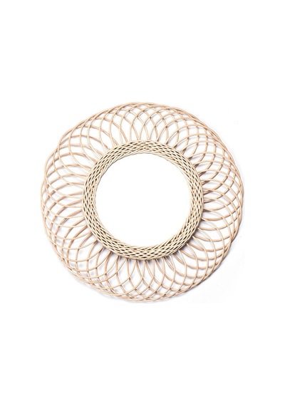 Rattan Yuvarlak Ayna 740g Haki Rattan Yuvarlak Yepyeni Kahverengi