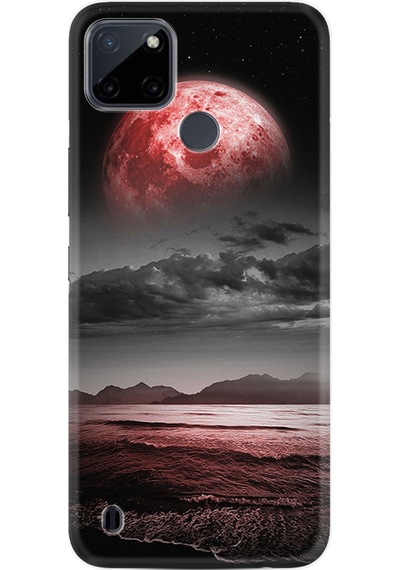 Realme C21Y Kılıf Resimli Desenli Silikon Platinium Series Red World 1836