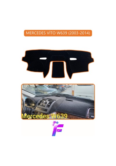 Mercedes Vito 2003-2014 Uyumlu Torpido Örtüsü Kolay Montaj Yansıma Önleyici Koruma G94 Kahverengi