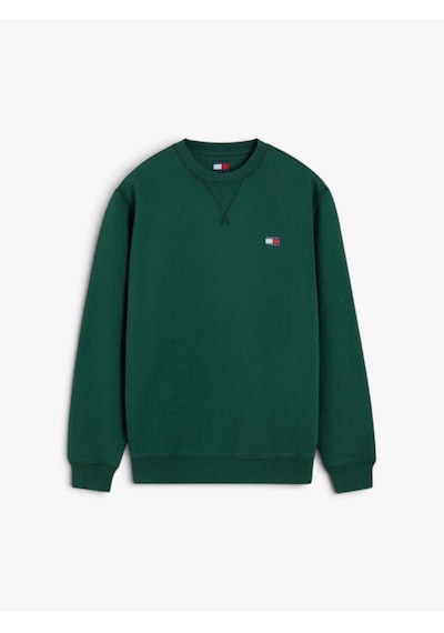 Tommy Hilfiger Tjm Reg Badge Crew Ext Erkek Yeşil Sweatshirt - Dm0dm23607