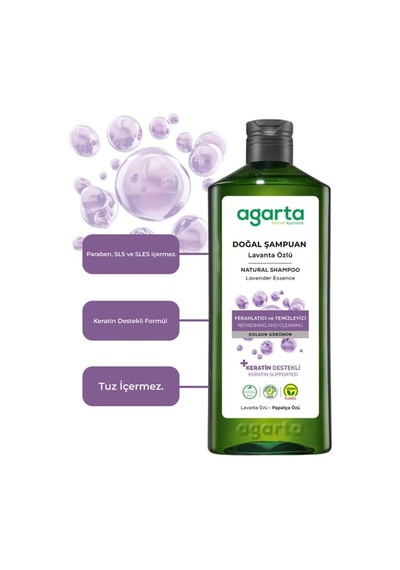 Agarta Doğal Şampuan Lavanta 400ml 2654 8'li Paket