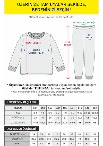 Zuzunga Yılbaşı Temalı Baston Şeker Desenli %100 Pamuk Unisex Pijama Takımı