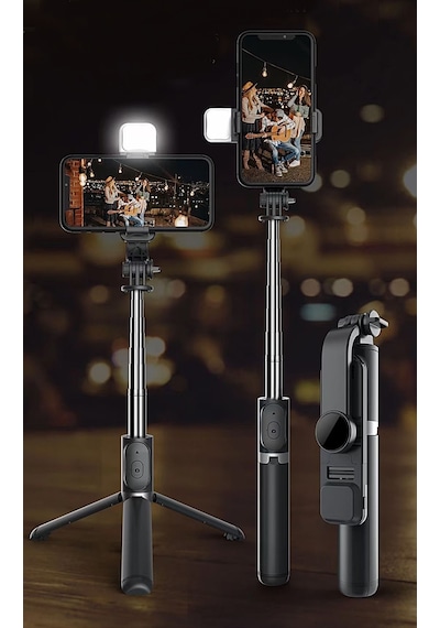 S03 Bluetooth Kontrollü Işıklı Selfie Çubuğu Tripod 700 MM