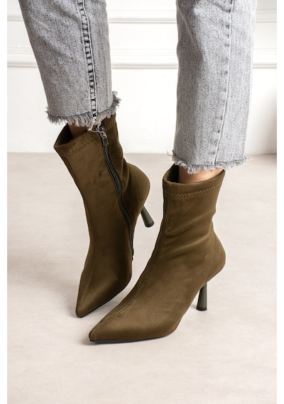 Dabab Shoes Marya Kadın Haki Streç Lüks Süet Sivri Burun Sıcak Astarlı Fermuarlı 7 Cm İnce Topuklu Bot Bootie Dabab Shoes Marya Kadın Haki Streç Lüks Süet Sivri Burun Sıcak Astarlı Fermuarlı 7 Cm İnce Topuklu Bot Bootie