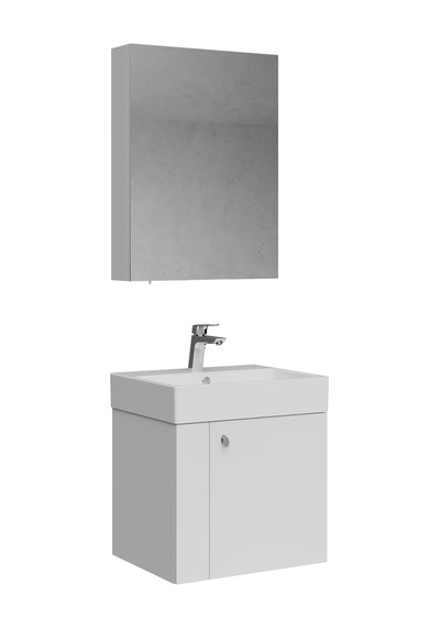 Creavit Font Lavabo Dolabı Ve Aynalı Dolap Seti Beyaz