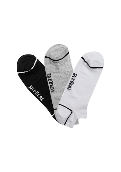 Bad Bear Cross Ankle Beyaz Grimelanj Siyah 3'lü Unisex Kısa Çorap Beyaz-gri-siyah
