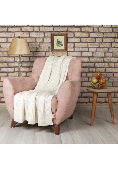 Betires Home Tp15007 Örgü Koltuk Şalı Ekru