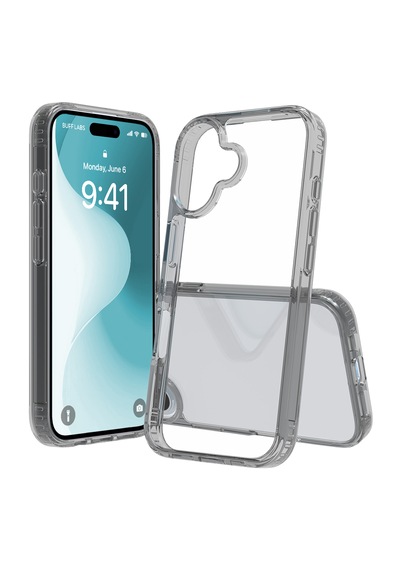 Apple Uyumlu iPhone Buff 16 Air Hybrid Şeffaf Kılıf Smoke Black