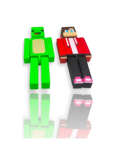Loy3d Minecraft - Mikey Ve Jj 12 Cm Oynar Kol Ve Bacak, Boya Yok 2