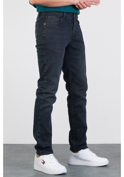 HLT Jeans Erkek Füme Antrasit Taşlamalı Slim Fit Likralı Jean Kot Pantolon James