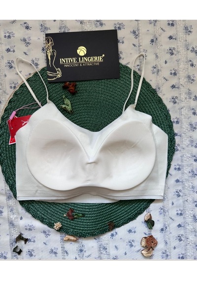 Valentina Fitilli İnce Askılı Hafif Destekli Kopçasız Dikişsiz La Ekru