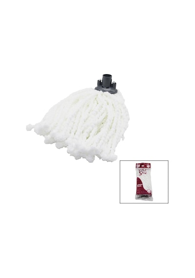 Örgülü İp Püskül Beyaz Mikrofiber Mop 5042