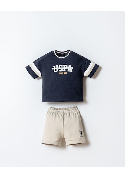 U.S. Polo Assn. U.s. Polo Assn Erkek Bebek 2 Li Şort T-şhirt Takım Füme-2337 Füme