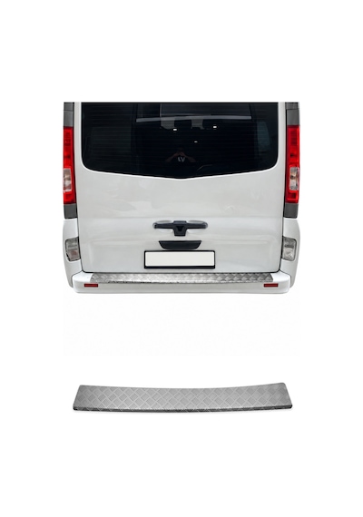 Renault Trafic Iı 2001-2014 Uyumlu Mat Arka Tampon Eşiği Alüminyum Gümüş