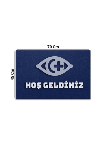 Valerine Life Optikçi Gözlükçü Mavi Renk Hoş Geldiniz Kapı Önü Paspası 45x70cm