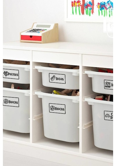 MSticker Oyuncak Kutusu Sticker-Organizer Etiket-Şeffaf Baskılı 28 Adet