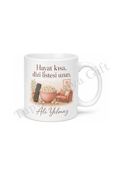 Dizi Sever Temalı Kişiye Özel Baskılı Kupa Bardak Hediye Beyaz / Çok Renkli