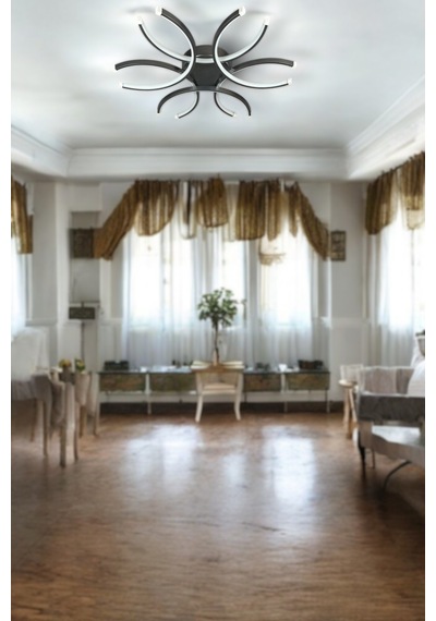 Levora Salon Mutfak Yatak Odası Gri Renk Beyaz Işıklı Led Avize Gri