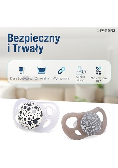 Silikon 2 Li Emzik Seti Gri Beyaz 6+ Ay Açık Bej