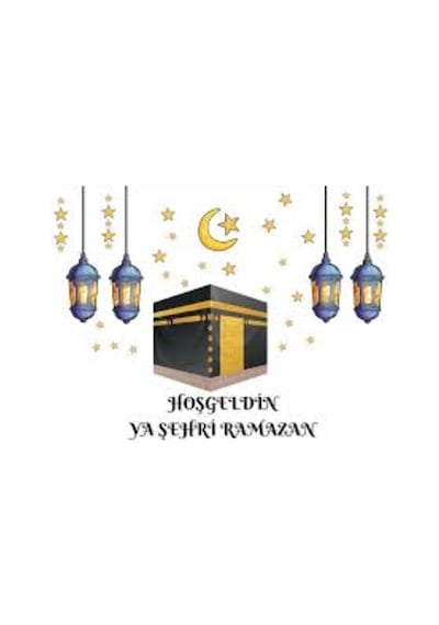 Hoş Geldin Ramazan Kabe Yapışkan Sticker 34x47 Cm