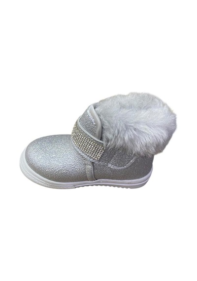 Alibo Bebek Kürklü Taşlı Bot Gümüş Simli Taşlı - 812005620 Gümüş Simli Taşlı