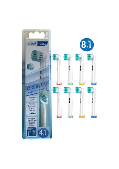 Comfy - Klasik Yumuşak Oral B Şarjlı Diş Fırçası Yedek Başlığı - 8 Adet Yedek Başlık