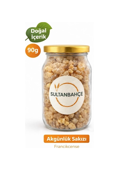 Sultanbahçe Akgünlük Sakızı 90 Gr - %100 Doğal Reçine - Yüksek Kalite Saf Ak Günlük Sakızı Cam Kavanoz