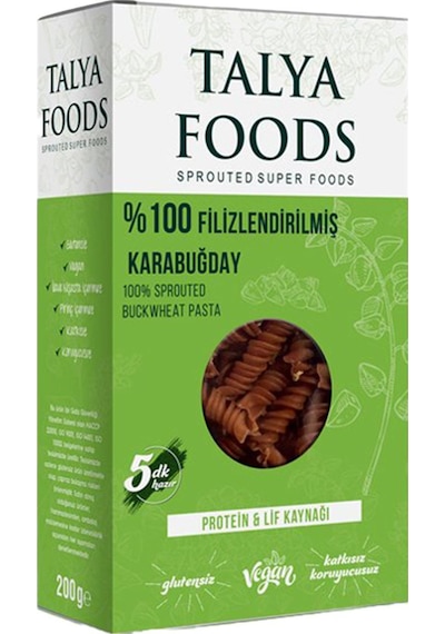 Talya Foods Glutensiz Filizlenmiş Karabuğday Makarnası 200 G