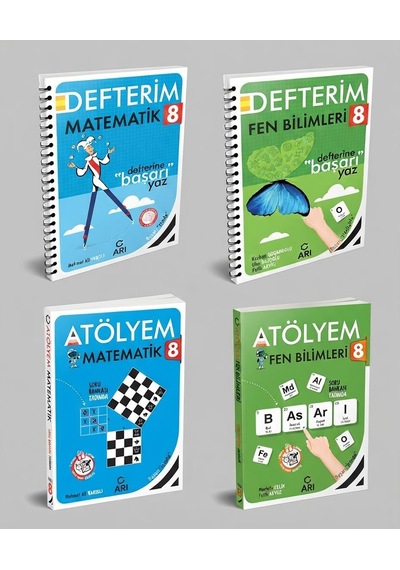 Arı Yayınları 8. Sınıf Fen Bilimleri Atölyem +defter Ve Matematik Atölyem +defter