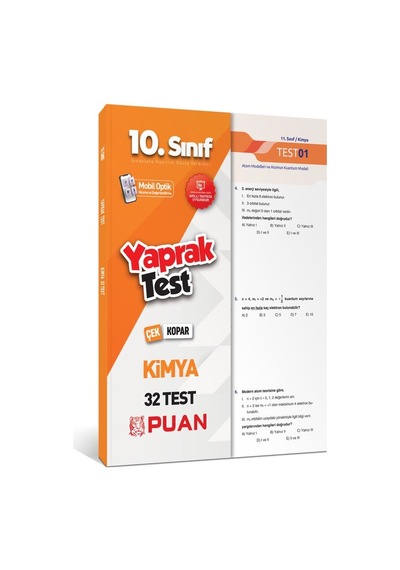 Puan Yayınları 10. Sınıf Kimya Yaprak Test Puan
