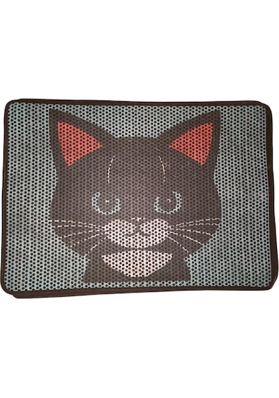 Nanbell Büyük Elekli Çift Katlı Kedi Kumu Paspası 75x59 Cm Desenli No:6