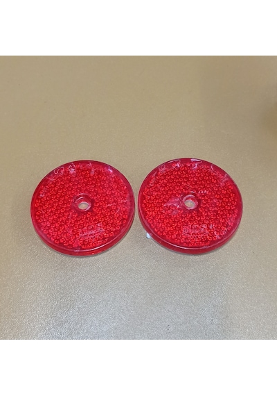 Kırmızı Renk Yuvarlak Reflektör Plastik Vidalı 6mm 2 Adet