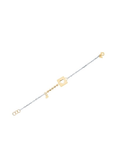 Diamond Line - Gülaylar 14 Ayar Altın Figür Bileklik Sarı Altın