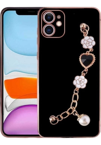 Apple Uyumlu iPhone 12 Kılıf El Tutamaçlı Kamera Korumalı Zore Taka Silikon Kapak Siyah