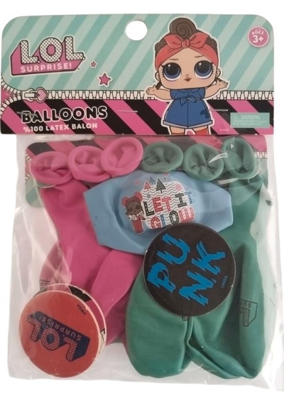 Lol Bebek Baskılı Balon 7 Adet 3 Adet Taso Hediyeli Set Karışık Renkli